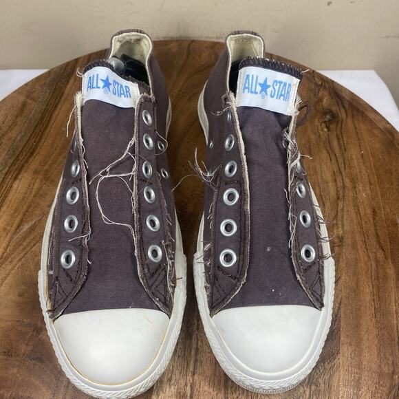 Converse All Star Womens Brown Y2K Distressed Laceless Size 8 Low Top Shoes - Picture 4 of 10